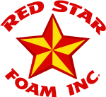 Red Star Foam logo - a star with a red border and yellow and red triangles describing a dimensional star. Surrounded by text, in a circle, that says "Red Star Foam".